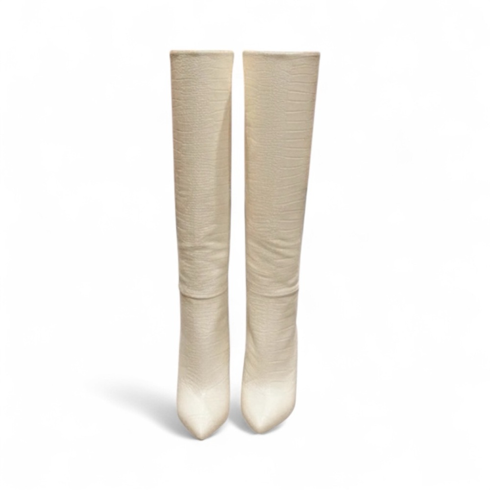 Rasana by Billini - Cream Croc Embossed Knee High Boots- Size 9 - Picture 3 of 17